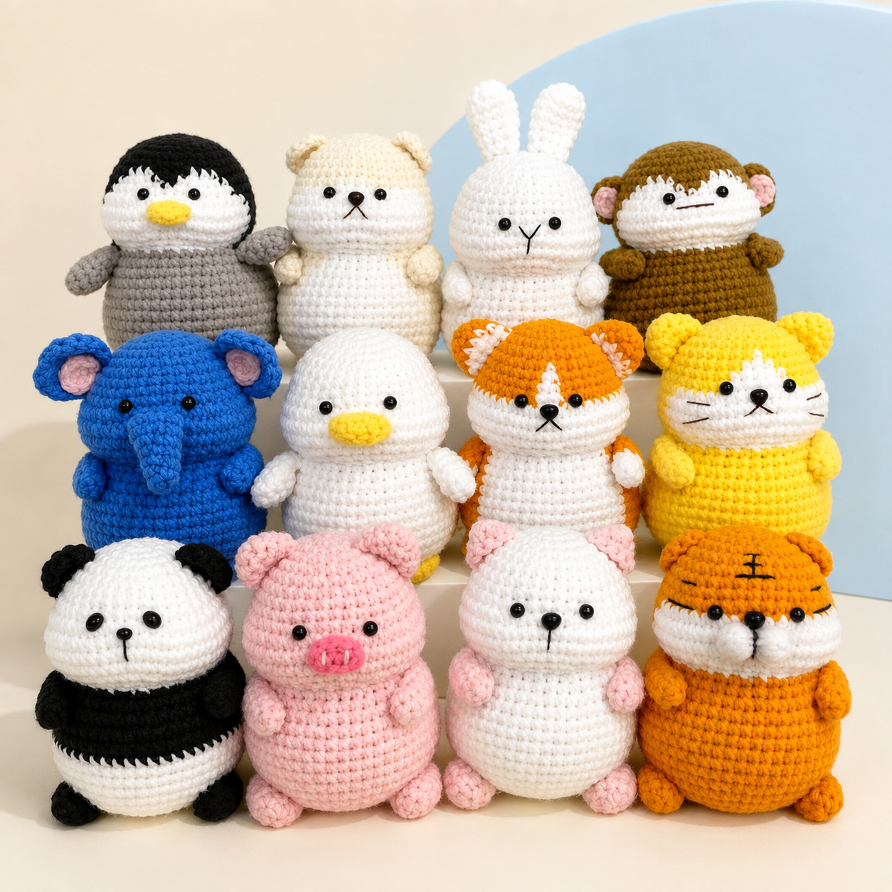12-in-1 Chubby Animal Amigurumi Crochet Pattern