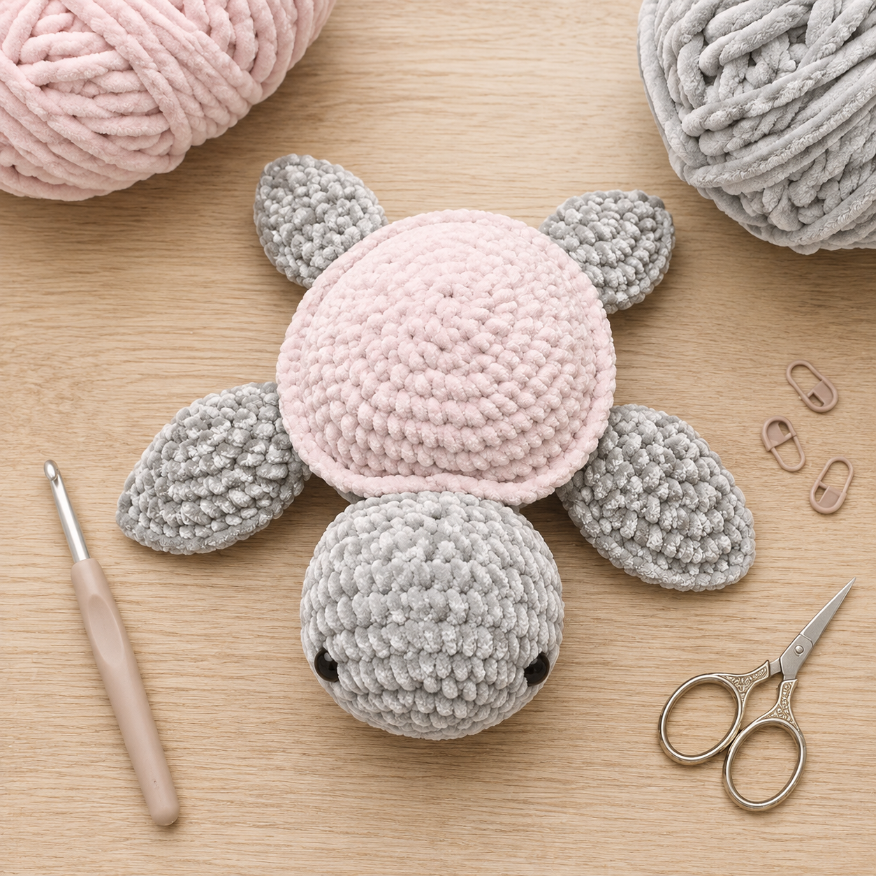 Pippa Plush Turtle Crochet Pattern – Beginner Amigurumi