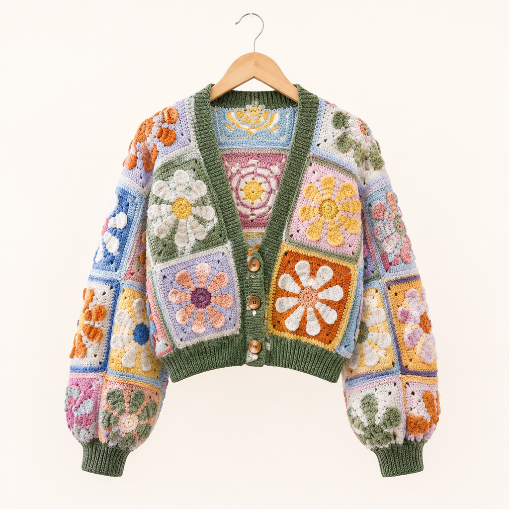 MeadowBloom Daisy Granny Square Cardigan Crochet Pattern