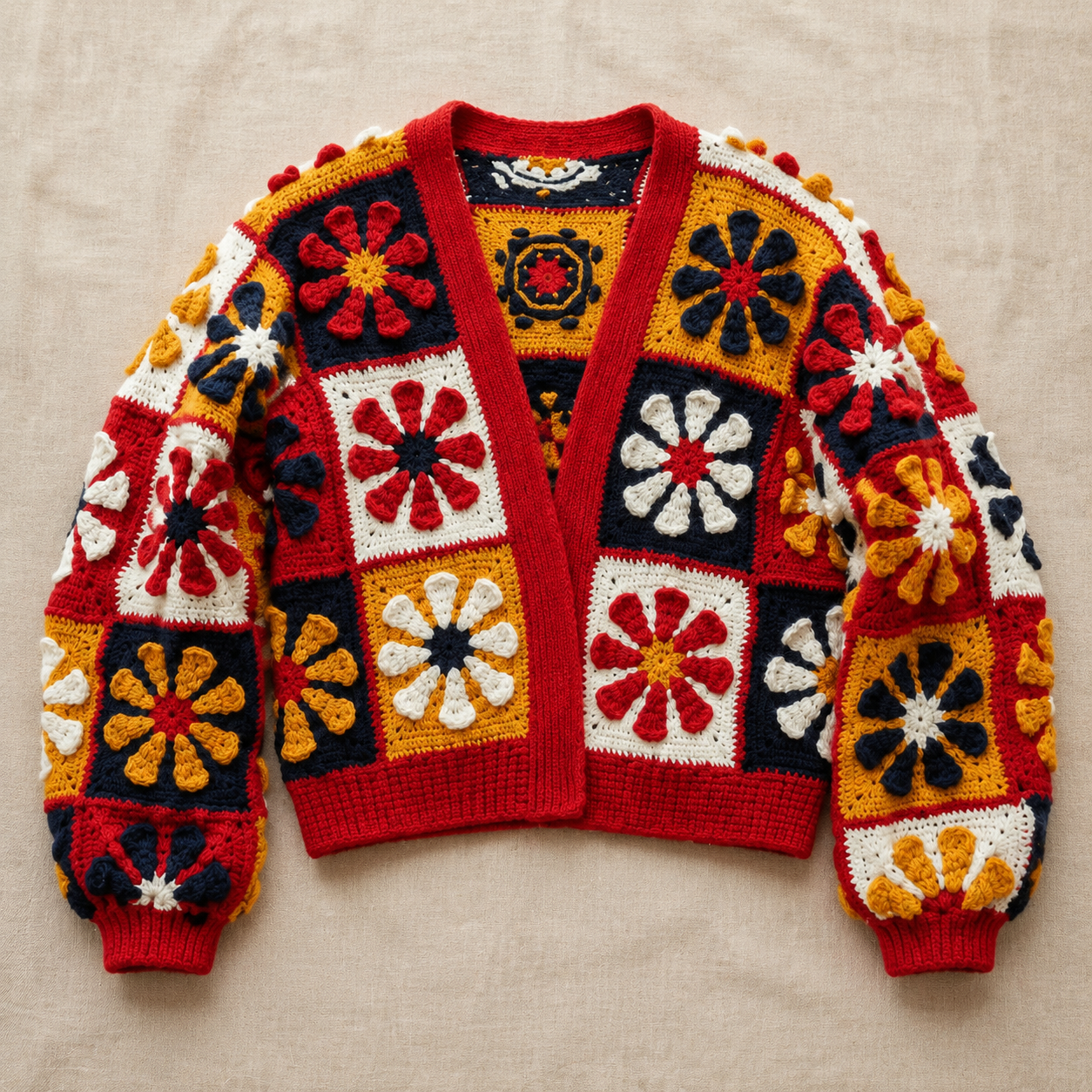 MeadowBloom Daisy Granny Square Cardigan Crochet Pattern