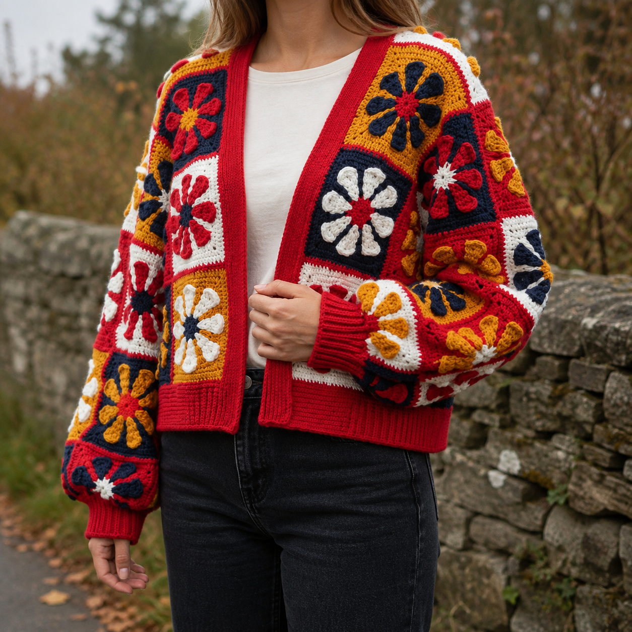 MeadowBloom Daisy Granny Square Cardigan Crochet Pattern