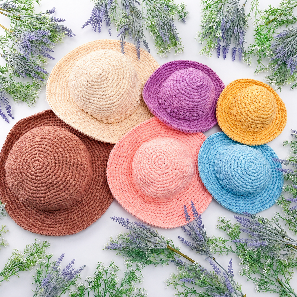 Crochet Summer Bucket Hat Pattern Bundle - 7 Sizes