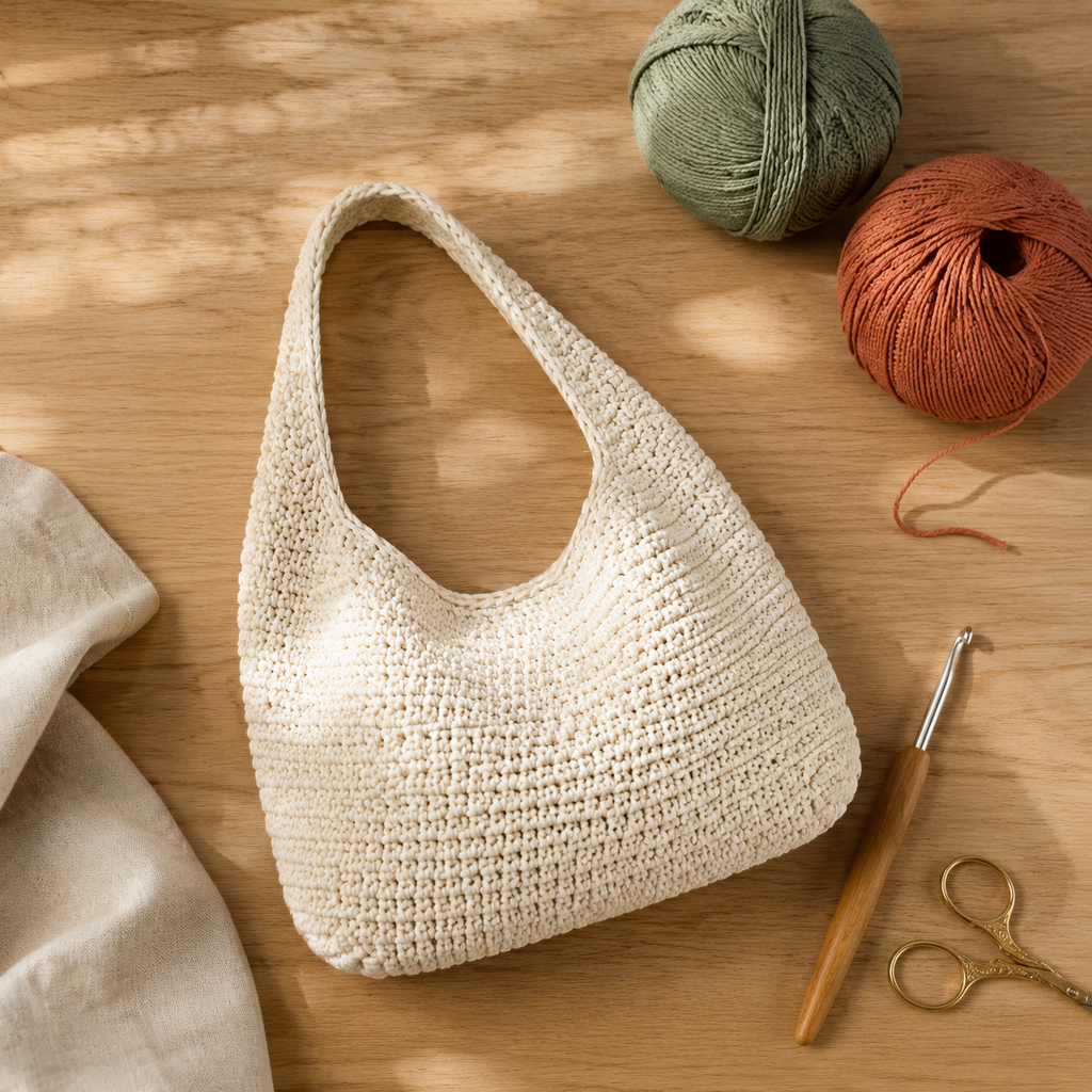 Crochet Hobo Bag Pattern – 3 Sizes Small, Medium & Large