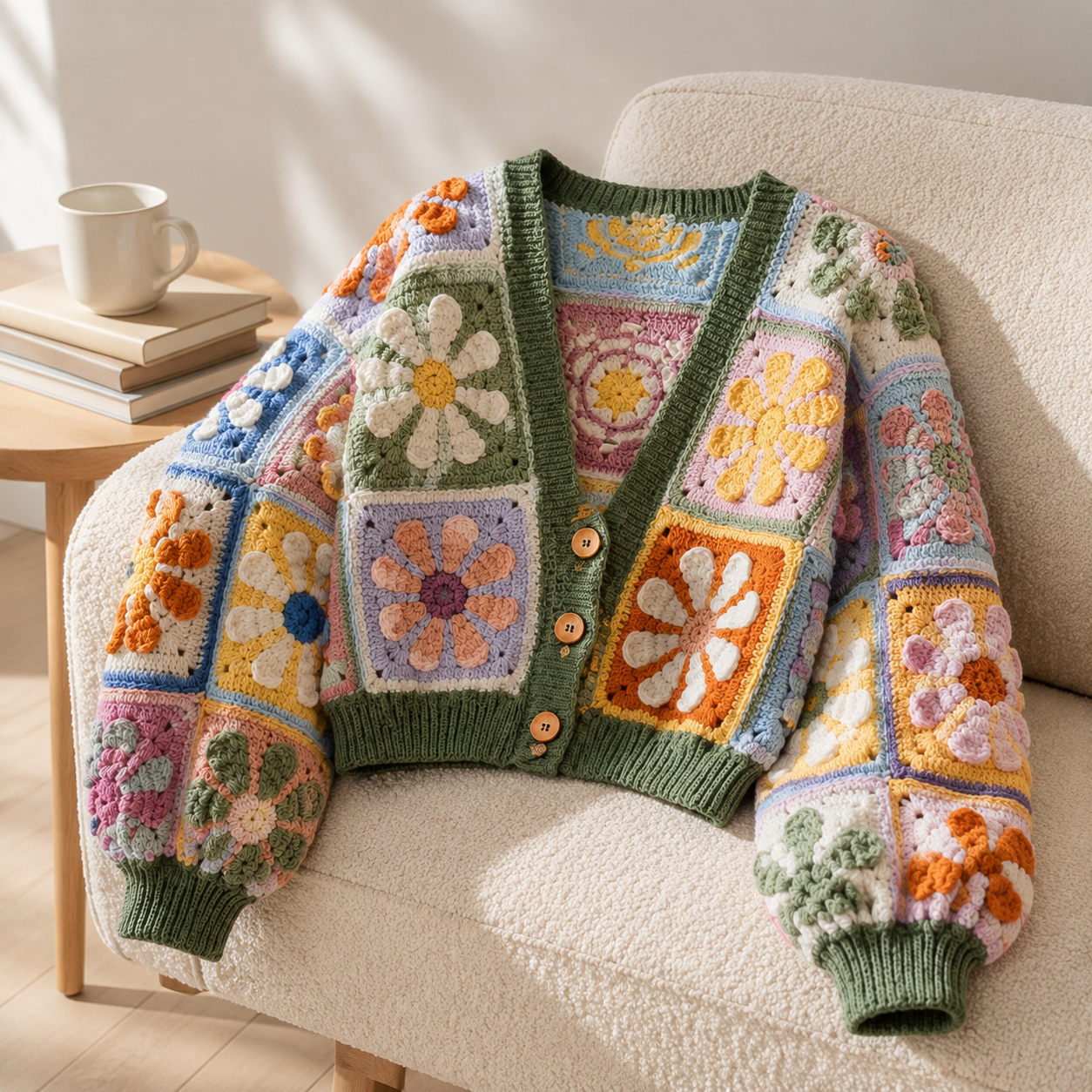 MeadowBloom Daisy Granny Square Cardigan Crochet Pattern