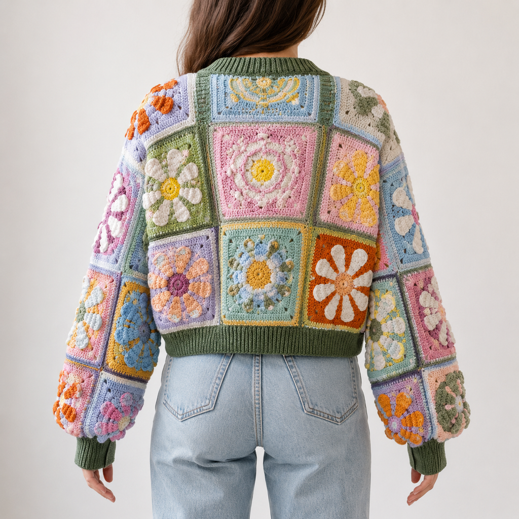 MeadowBloom Daisy Granny Square Cardigan Crochet Pattern
