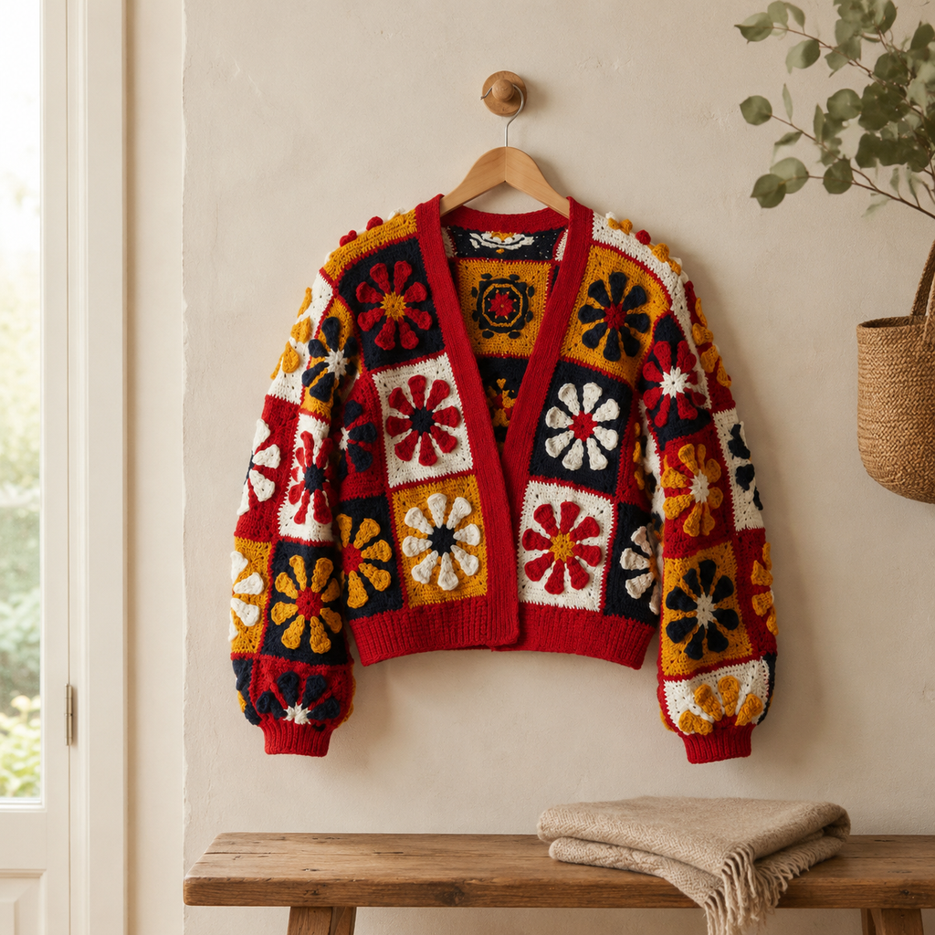 MeadowBloom Daisy Granny Square Cardigan Crochet Pattern