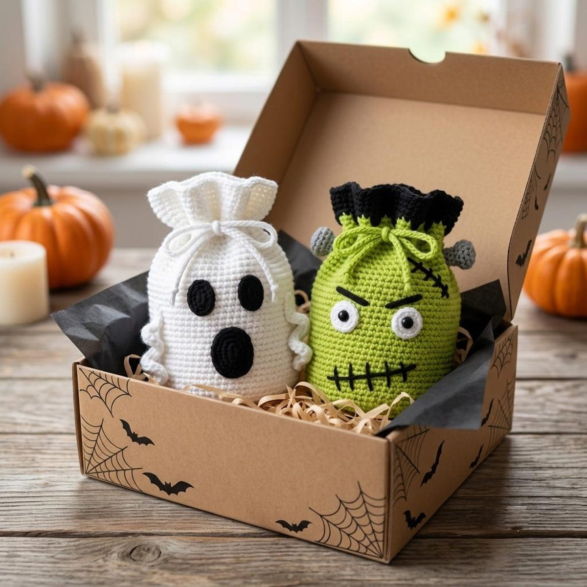 Halloween Treat Bag Crochet Pattern Bundle – 4 Spooky Designs